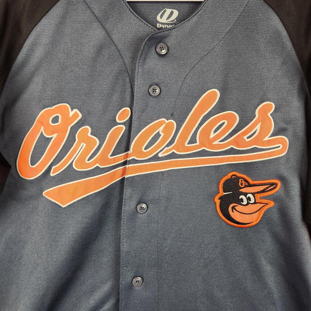 Baltimore Orioles Jersey Mens Large Gray Orange MLB Baseball Embroidered Script